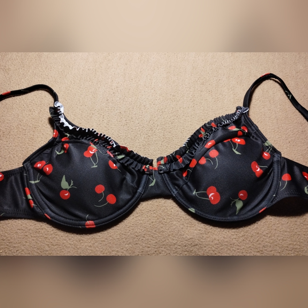 Shein cherry print bikini top - size M